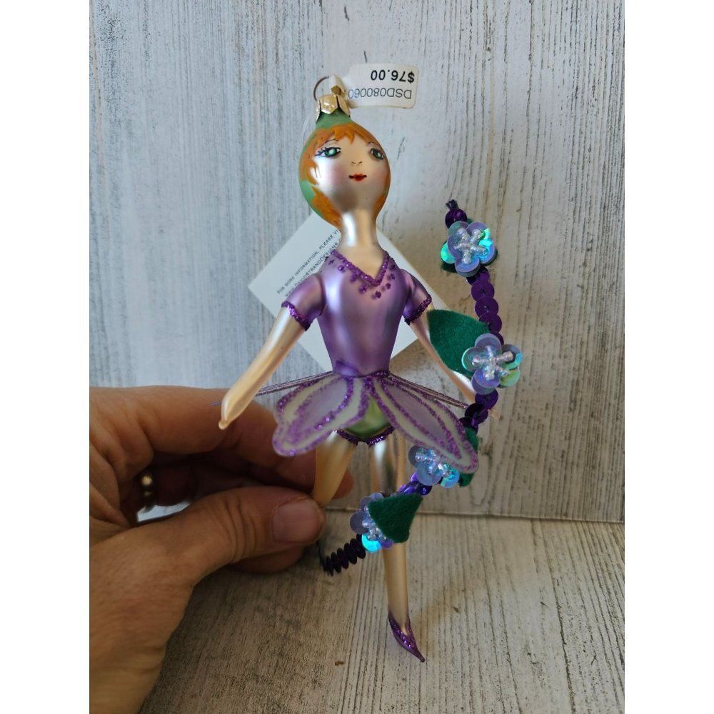 David strand purple fairy‎ Italian glass ornament Xmas tree